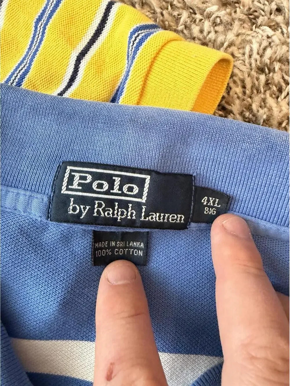 Lot Of 4 - Polo Ralph Lauren Men’s Size 4XB Short Sleeve Polo Shirts Striped
